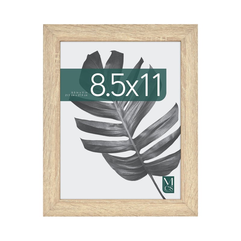 MCS Studio Gallery 8.5x11 Picture Frame Natural Woodgrain Engineered Wood, Rectangle Photo Frame for Photos, Posters & Art Prints & Easel for Tapletop Display (1-Pack) - Image 1