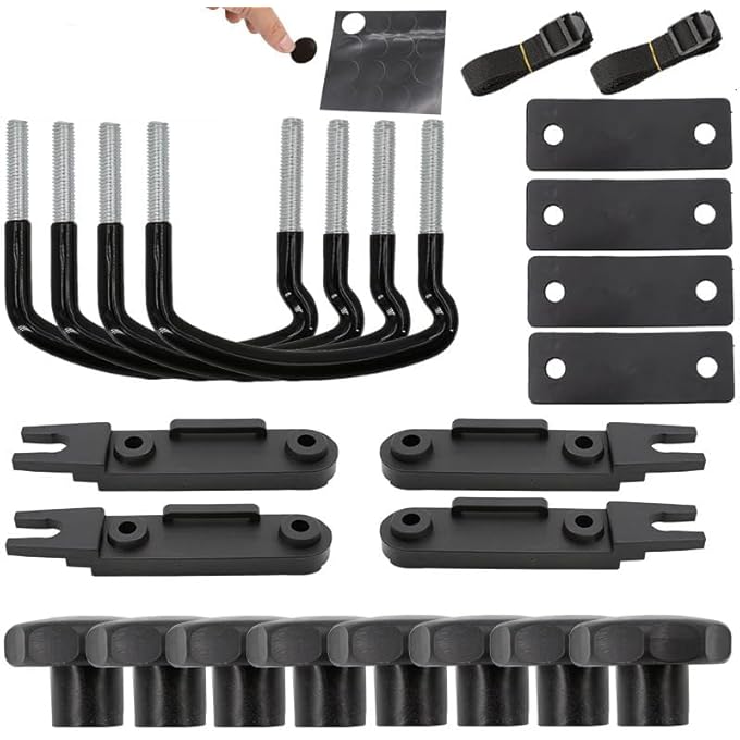 UNIVERSAL ROOF BOX BRACKET INSTALLATION ACCESSORY KIT, 4 PCS ROOF BOX MOUNTING U BRACKET, UNIVERSAL ROOF BOX U-BOLTS CLAMPS, WITH 8 HEAVY DUTY LOCKING NUTS AND 2 BANDAGES - Image 2