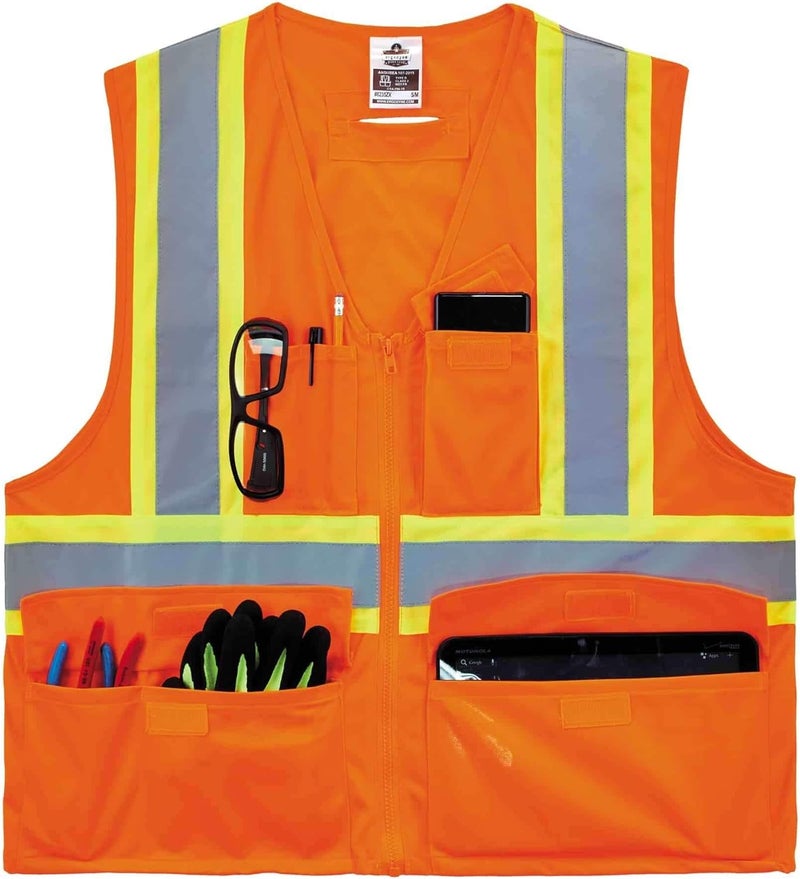 Ergodyne Ergodyne Unisex Twotone Xback Class 2 Two Tone X Back Vest Orange LargeXLarge US - Image 4