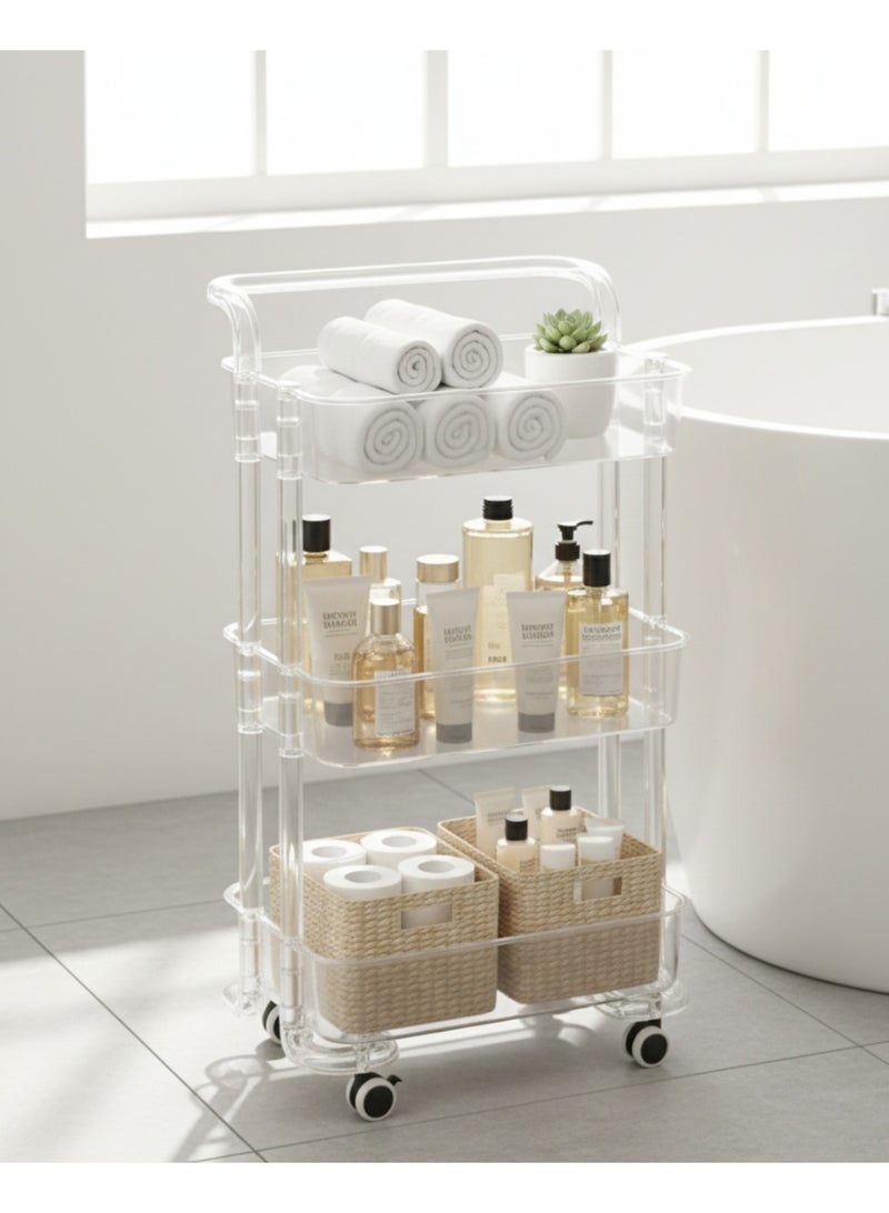 تشويس 3 ارفف بزاوية للتنظيم مع العجلات لسهولة التنقل - Image 1