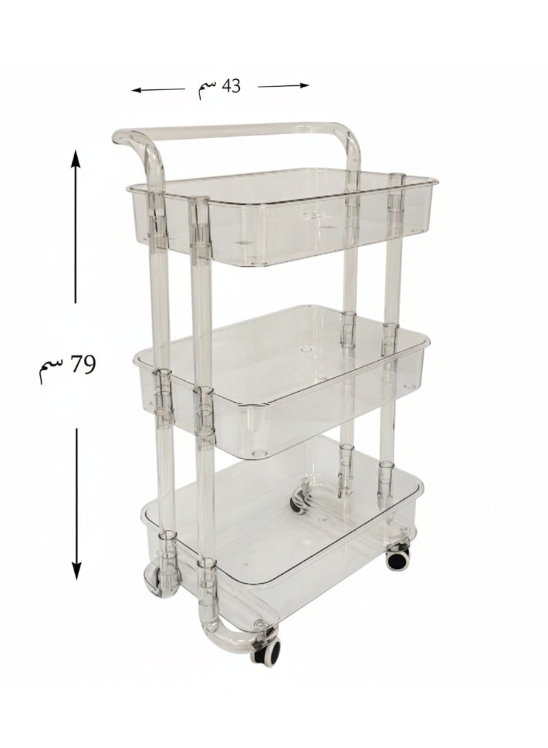 تشويس 3 ارفف بزاوية للتنظيم مع العجلات لسهولة التنقل - Image 4