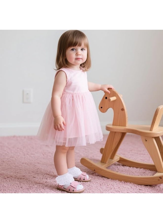 شوداي جوارب قطنية للبنات بتزيين دانتيل وكشكشة على الكاحل للفتيات الصغيرات - Image 2