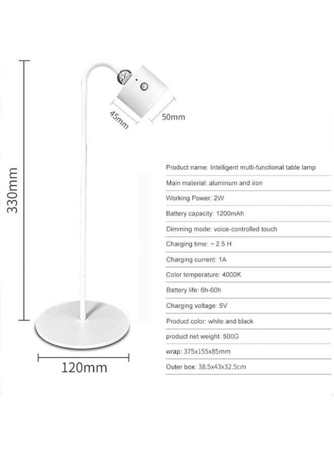 مصباح المكتب اللاسلكي للمكتب المنزلي ، 4 في 1 متعدد الوظائف قابل للشحن لمس 3 لون درجة حرارة مصباح النوم مع المشبك ، ضوء المكتب الليلي المغناطيسي المحمول بجانب السرير في الهواء الطلق ، ديكور غرفة النوم - Image 2