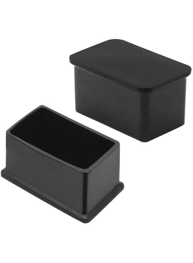 8 Pcs Rectangle Rubber Furniture Leg Caps (1 x 2), Vinyl Flexible Chair Leg Floor Protectors for Patio Indoor Chair Table Bed, 25mm x 50mm - Image 3