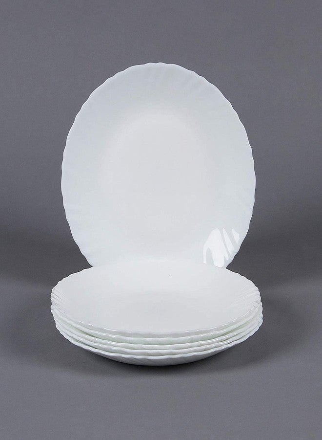 Saaikee طقم أطباق عشاء سايكي كلاسيك، 6 قطع، سيراميك أبيض دائري 11 بوصة، آمن للاستخدام في الميكروويف، أدوات مائدة أنيقة للسلطات والفواكه والوجبات الخفيفة، عبوة هدايا للتقديم في المطبخ - Image 4