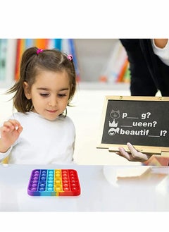 Y&D A-Z Letters Pop Toy, Square Silicone Simple, P00p Ttoy Sensory Alphabet Number Anti-Anxiety Mouse Bubbles Fidget Blocks,36  - Image 4