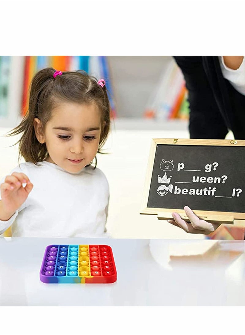 Y&D - A-Z Letters Pop Toy, Square Silicone Simple, P00p Ttoy Sensory Alphabet Number Anti-Anxiety Mouse Bubbles Fidget Blocks,36 - Image 1