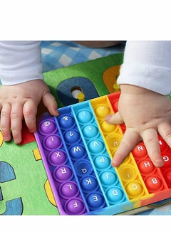 Y&D A-Z Letters Pop Toy, Square Silicone Simple, P00p Ttoy Sensory Alphabet Number Anti-Anxiety Mouse Bubbles Fidget Blocks,36  - Image 3