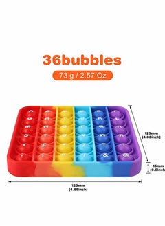 Y&D A-Z Letters Pop Toy, Square Silicone Simple, P00p Ttoy Sensory Alphabet Number Anti-Anxiety Mouse Bubbles Fidget Blocks,36  - Image 2