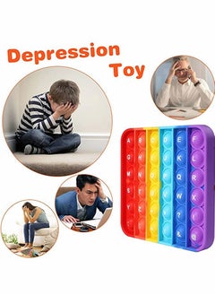 Y&D A-Z Letters Pop Toy, Square Silicone Simple, P00p Ttoy Sensory Alphabet Number Anti-Anxiety Mouse Bubbles Fidget Blocks,36  - Image 5