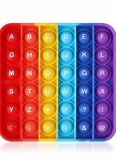 Y&D A-Z Letters Pop Toy, Square Silicone Simple, P00p Ttoy Sensory Alphabet Number Anti-Anxiety Mouse Bubbles Fidget Blocks,36  - Image 1
