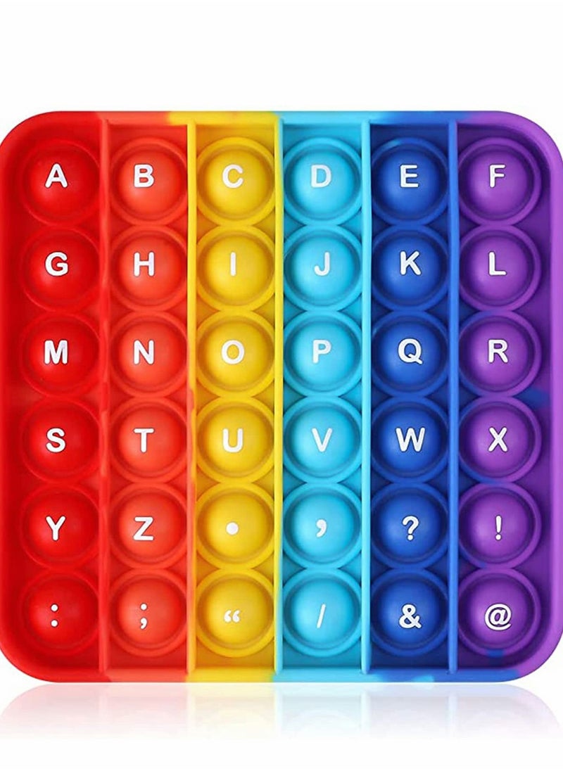Y&D - A-Z Letters Pop Toy, Square Silicone Simple, P00p Ttoy Sensory Alphabet Number Anti-Anxiety Mouse Bubbles Fidget Blocks,36 - Image 1