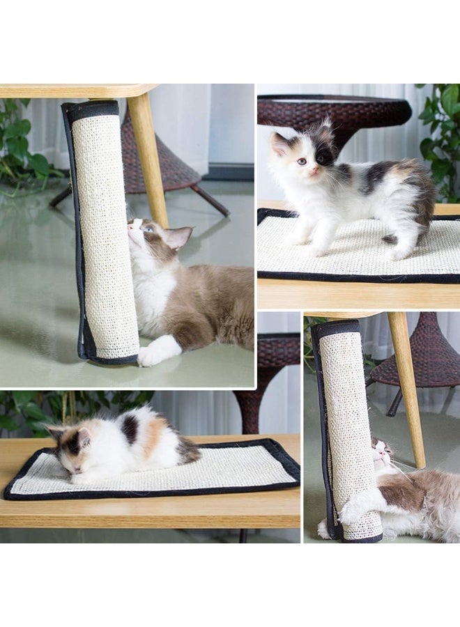 2pcs Cat Scratcher Mat Sofa Protector Natural Sisal Cat Scratching Mat Cat Scratch Couch Cover Heavy Duty Couch Guard Easy Installation Scratch Pad for Grinding Claws Protecting Furniture - Image 4