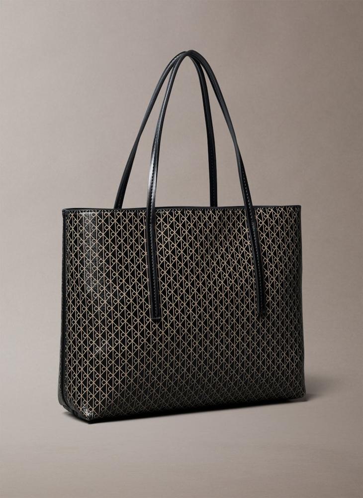 CALVIN KLEIN Allover Monogram Logo Small Tote Bag with Pouch - Image 2