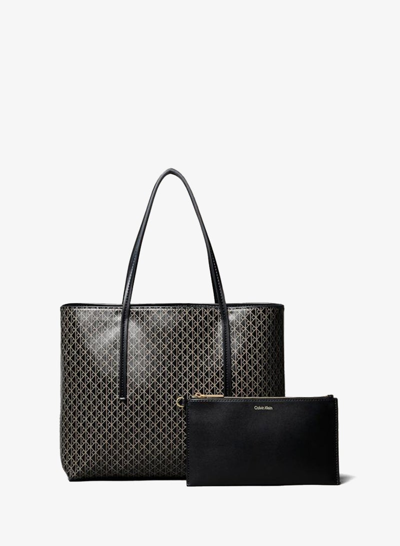 CALVIN KLEIN Coated Emblem Small Tote Bag - Image 1