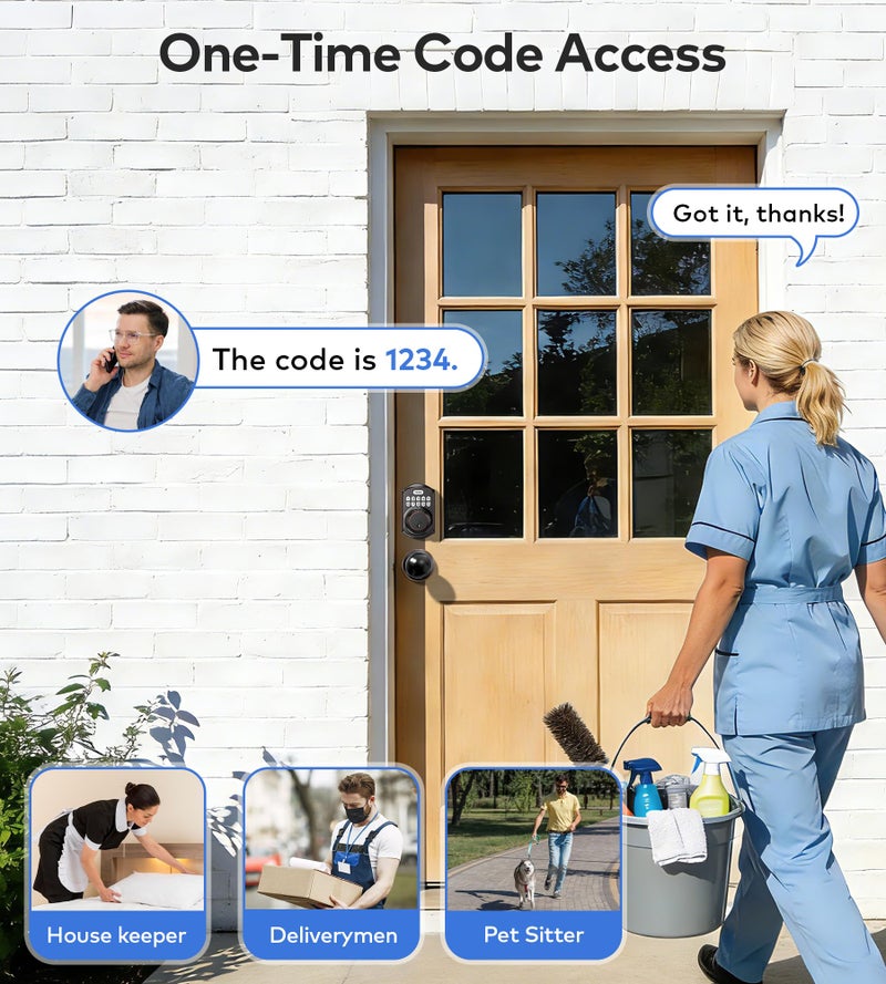 TEEHO TE001K Keyless Entry Door Lock with Handle, Electronic Keypad Deadbolt with 2 Knobs, High-Security Front Door Handle Set for Home & Rental, Smart Auto-Locking, Easy Install, Oil-Rubbed Bronze - Image 3