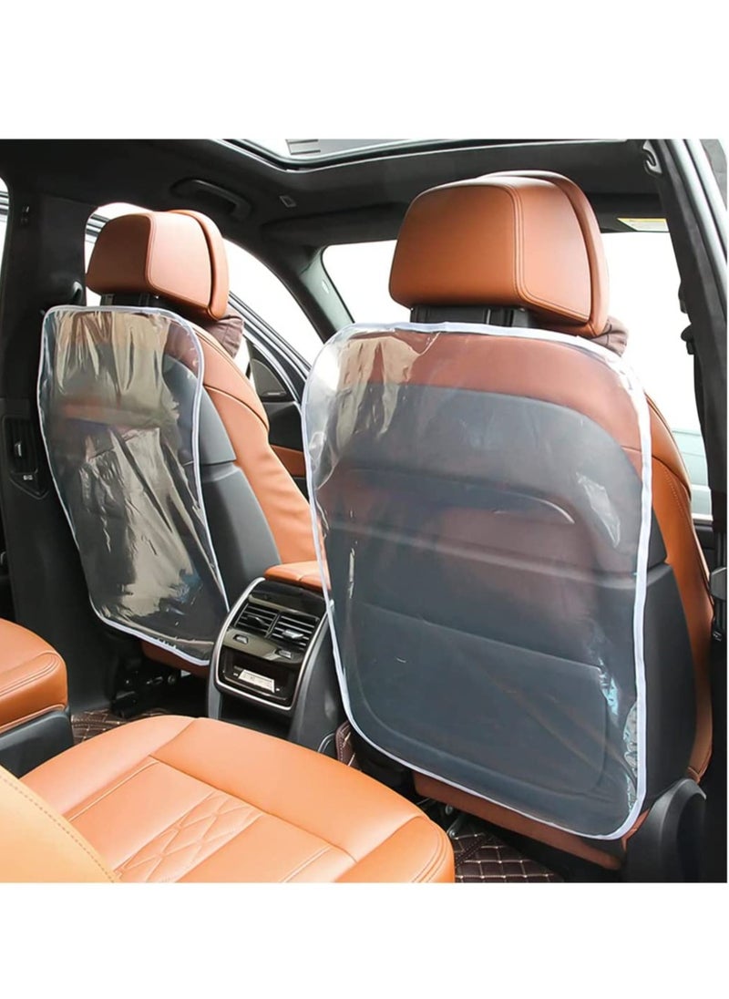 SYOSI 2PCS Car Kick Mats Back Seat Protector for Kids, Transparent Waterproof Cover Children, Easy Clean Scratches Dirt Mud Child Baby, Universal Most Cars, Trucks, SUV  - Image 1