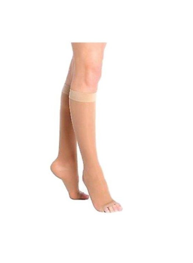 شراب ضاغط -جوارب ضاغطة (أسفل الركبة)  XXXL مقاس 7 - ضغط متدرج لعلاج الدوالي وإجهاد الساق - رباط داعم للتعافي - بيج. - Image 4