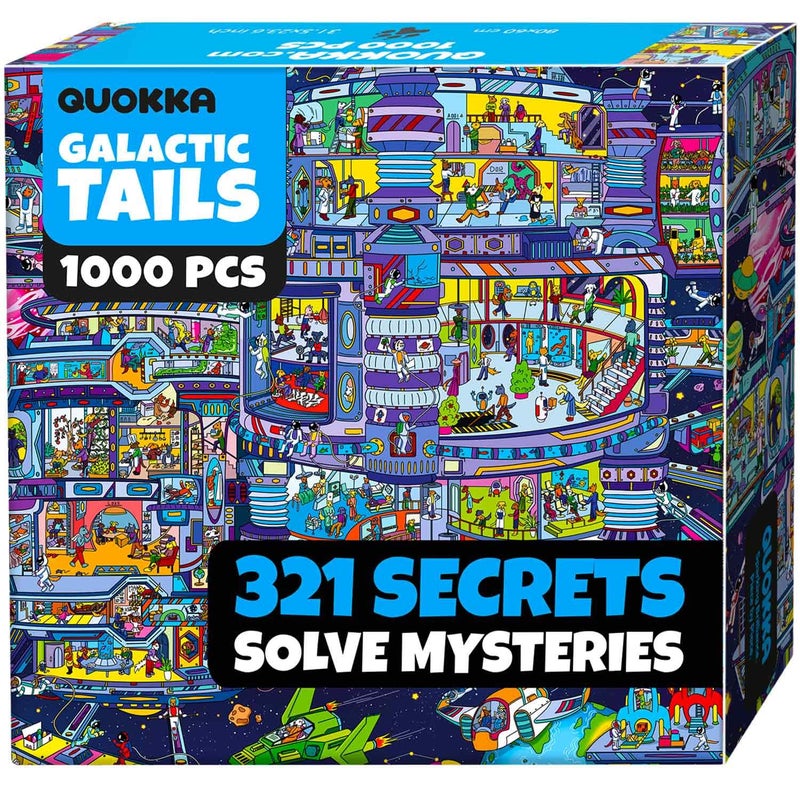 QUOKKA 1000 Piece Jigsaw Puzzle for Adults Galactic Tails Premium Box Packaging with Extra Fun Challenges Stunning Galaxy Dog Puzzle Perfect for Relaxation Creativity Gift Giving - Image 3