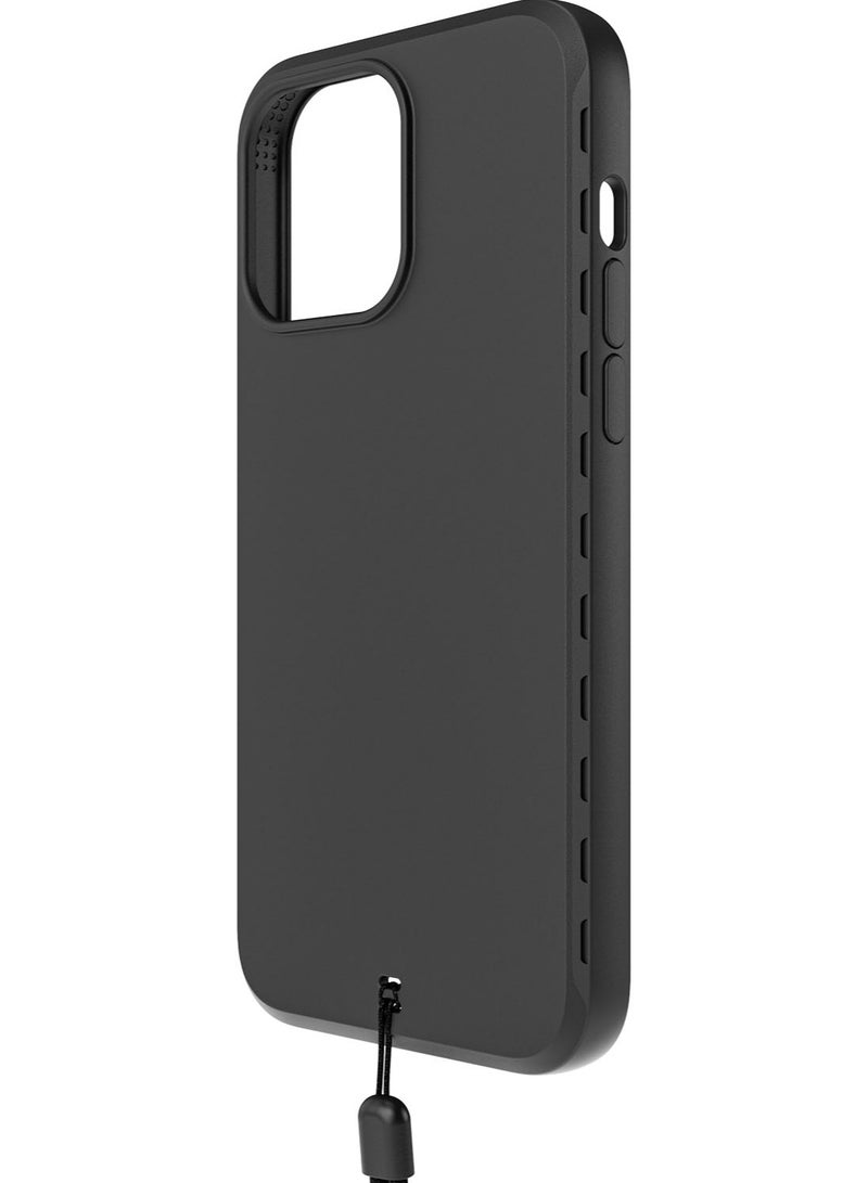 Bodyguardz غطاء حماية بارادايم برو لهاتف آيفون 15 برو متوافق مع ماج سيف مع حبل - أسود - Image 1