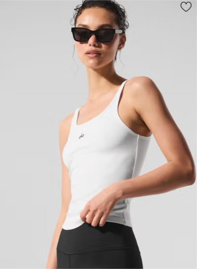 ALO Yoga Solid Color Basic Tank Top - Essential for Daily Slim Fit Layering & Outerwear, Comfortable and Breathable - Image 1