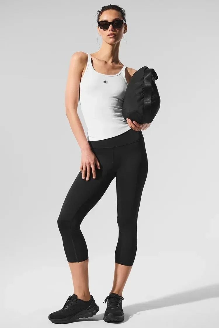 ALO Yoga Solid Color Basic Tank Top - Essential for Daily Slim Fit Layering & Outerwear, Comfortable and Breathable - Image 4