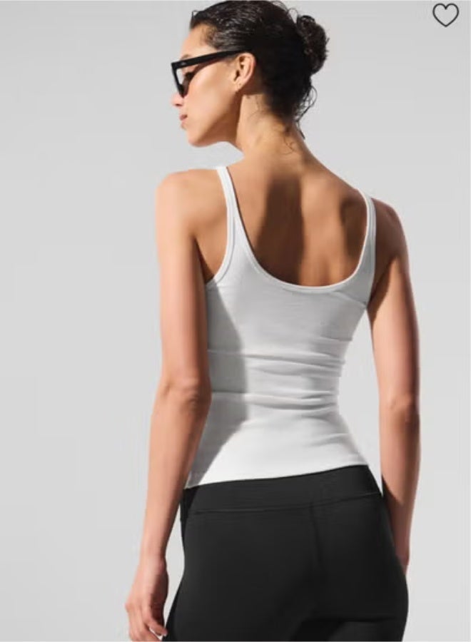 ALO Yoga Solid Color Basic Tank Top - Essential for Daily Slim Fit Layering & Outerwear, Comfortable and Breathable - Image 2