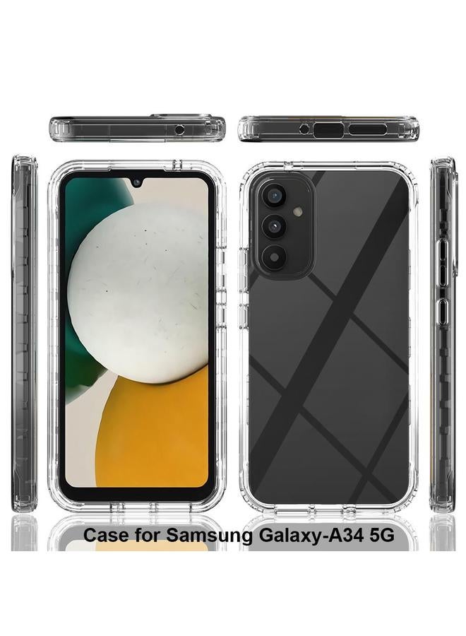 erorex Case For Samsung Galaxy A34 5G Shockproof Clear Gradient PC + TPU Phone Case - Image 2