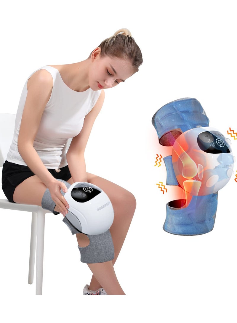 SYOSI Cordless Knee Massager, Infrared Heat and Vibration Knee Pain Relief for Swelling Stiff Joints, Stre tched Ligament and Muscles Injuries Knee and Upper Calf - Image 1
