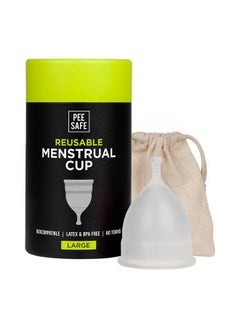 PEESAFE Pee Safe Reusable Menstrual Cup For Women | Large Size With Pouch|Ultra Soft, Odour And Rash Free|100% Medical Grade Silicone |No Leakage | Protection For Up To 8-10 Hours | Us Fda Registered,Pack Of 1  - Image 1