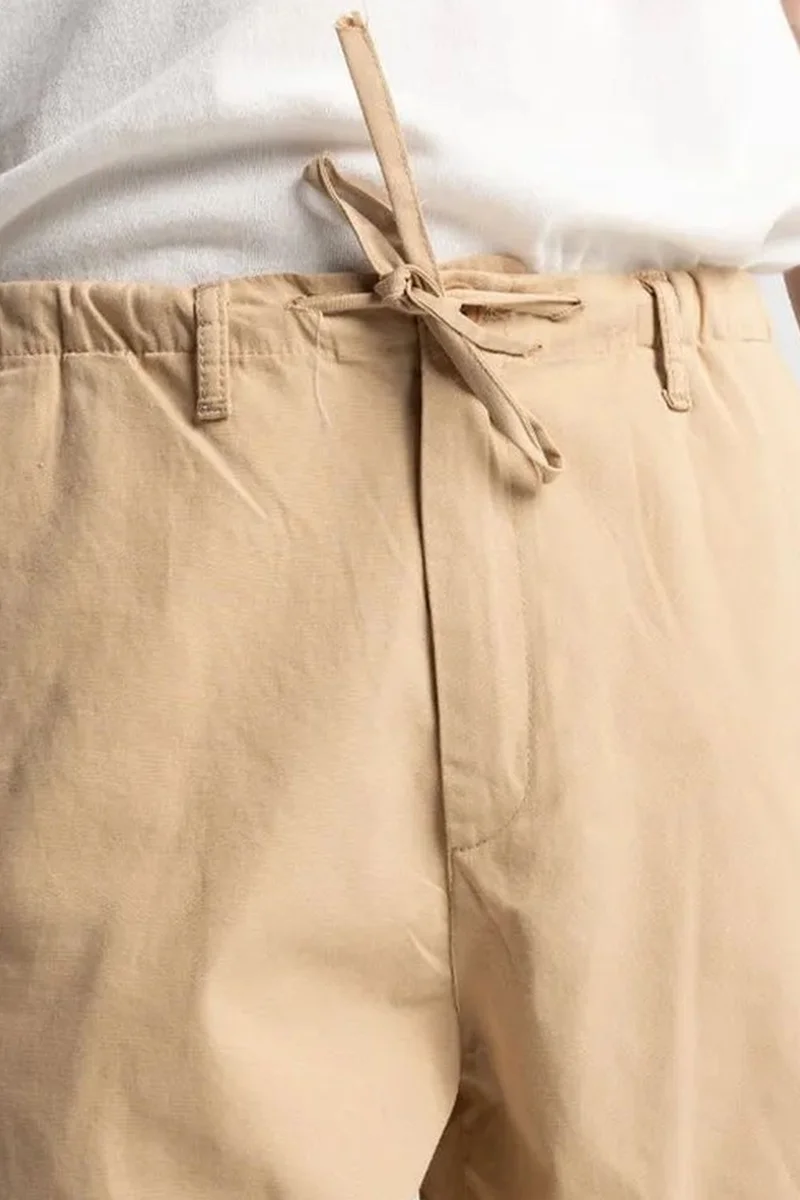 Giesto Tan Natural GIESTO Men's Cotton Poplin Straight-Leg Trousers for Men | Best Price UAE