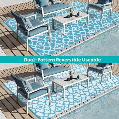 HEBE Outdoor Rug Waterproof 5x8, Plastic Straw Rug Camping Rug, Reversible Outdoor Patio Rugs RV Mat Clearance, Indoor Outside Floor Carpet for Porch,Deck,Camper,Balcony,Backyard - Image 2