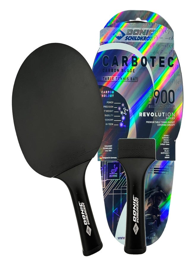 Schildkröt Wood DONIC Carbotec 900 All-Rounder Table Tennis Bat, Colour - Black/White, Weight - 85 Grams - Image 1