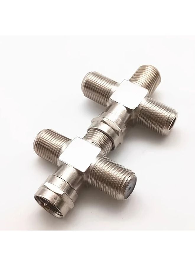 1Pc F Type Male To 3 Female Coaxial Cable Splitter Uncharged Power Mode No Battery Required - Image 4