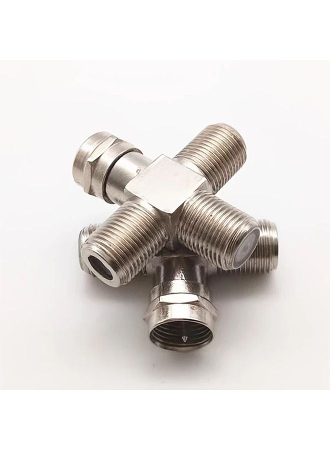 1Pc F Type Male To 3 Female Coaxial Cable Splitter Uncharged Power Mode No Battery Required - Image 2
