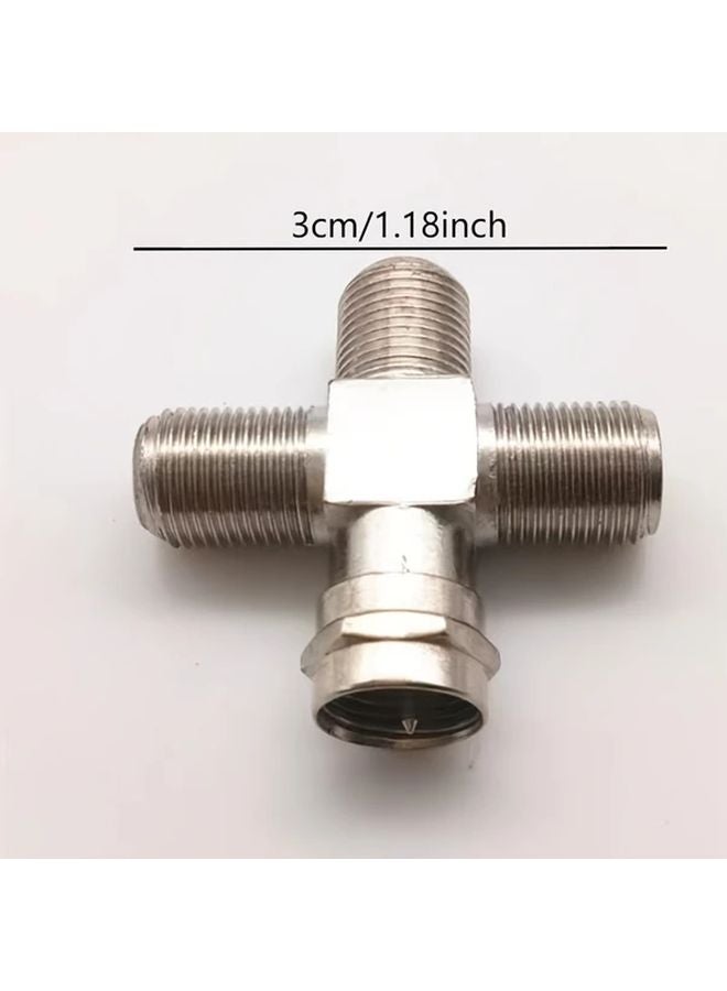 1Pc F Type Male To 3 Female Coaxial Cable Splitter Uncharged Power Mode No Battery Required - Image 3