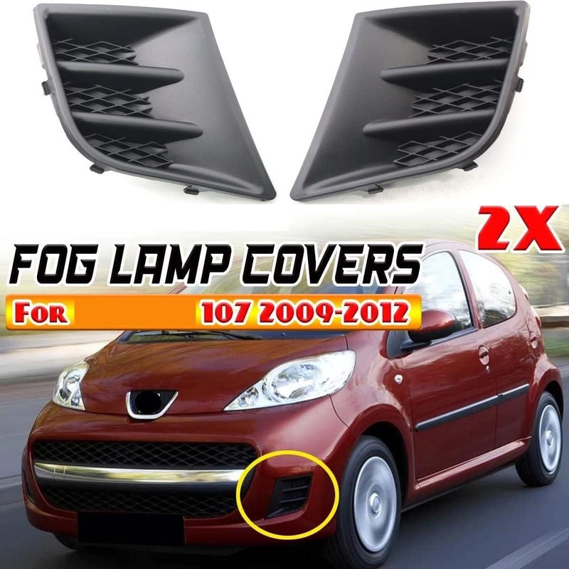 QASULER Black Fog Light Lamp Cover for Peugeot 107 - Image 4