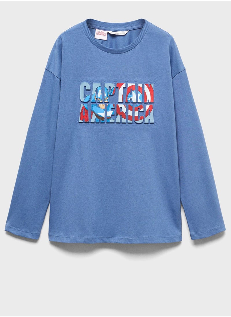 MANGO - Kids Captain America T-Shirt - Image 1