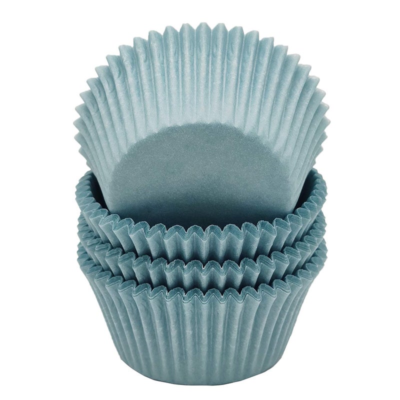 Mombake Premium Blue Greaseproof Cupcake Liners Muffin Paper Baking Cups Standard Sized 100Count