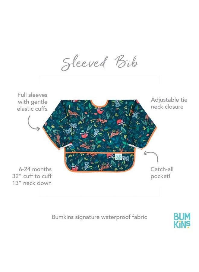 BUMKiNs - Bibs Baby And Toddler Bibs Bibs For Girls And Boys 624 Months Long Sleeve Bib Baby Bibs For Eating Lightweight Waterproof Fabric Sleeved Smock - Image 1