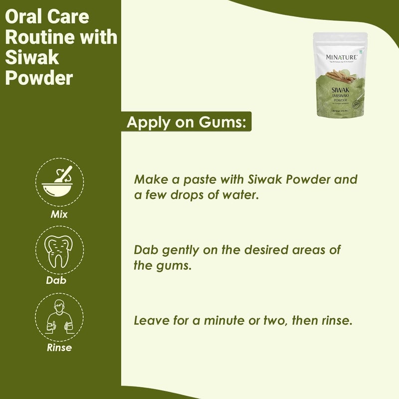 minature Miswak (Siwak) Powder by mi Nature | salvarado persica| 227g(8 oz) (0.5 lb) | 100% Only Miswak (siwak) Powder | Dental Care | Natural Toothpaste | Whitening Teeth | Oral Care - Image 5