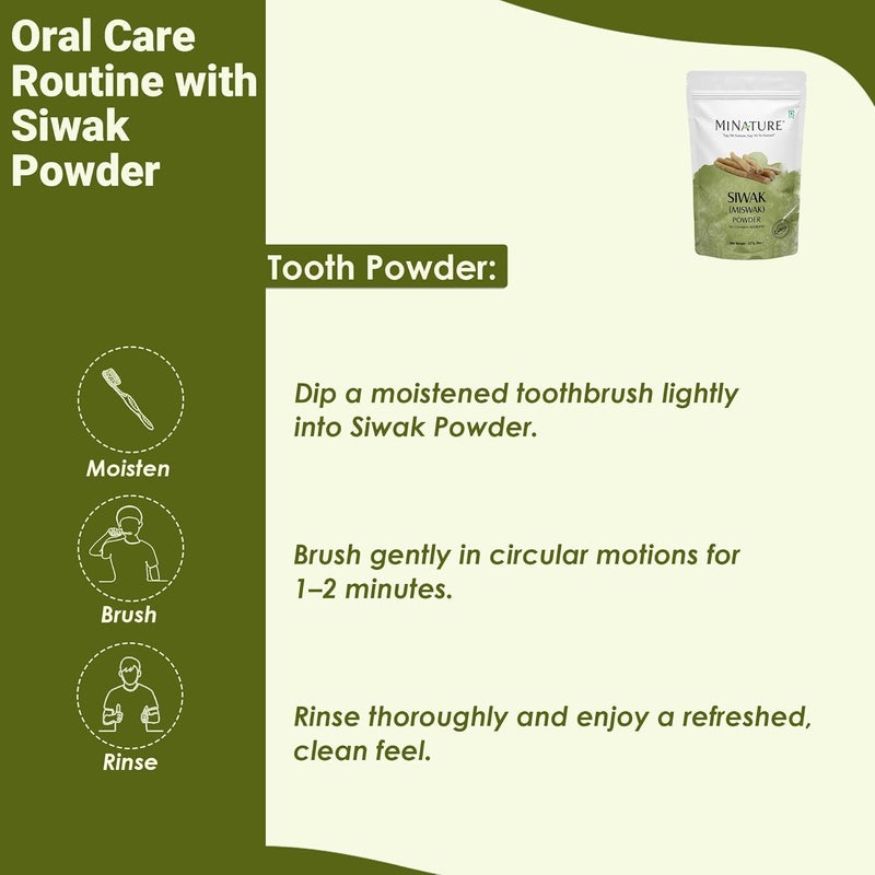minature Miswak (Siwak) Powder by mi Nature | salvarado persica| 227g(8 oz) (0.5 lb) | 100% Only Miswak (siwak) Powder | Dental Care | Natural Toothpaste | Whitening Teeth | Oral Care - Image 4