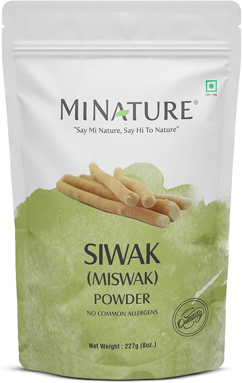 minature Miswak (Siwak) Powder by mi Nature | salvarado persica| 227g(8 oz) (0.5 lb) | 100% Only Miswak (siwak) Powder | Dental Care | Natural Toothpaste | Whitening Teeth | Oral Care - Image 1