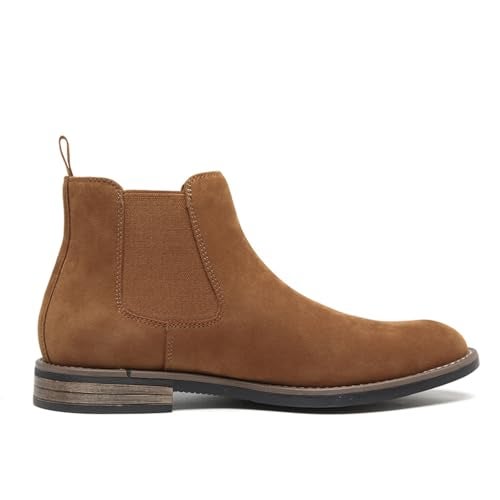 DECARSDZ Men's Chelsea Boots Casual Classic Comfy Slip-On Suede Chukka Mens Ankle Boot Brown Size 10 - Image 3
