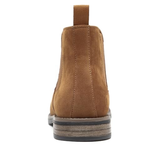 DECARSDZ Men's Chelsea Boots Casual Classic Comfy Slip-On Suede Chukka Mens Ankle Boot Brown Size 10 - Image 4