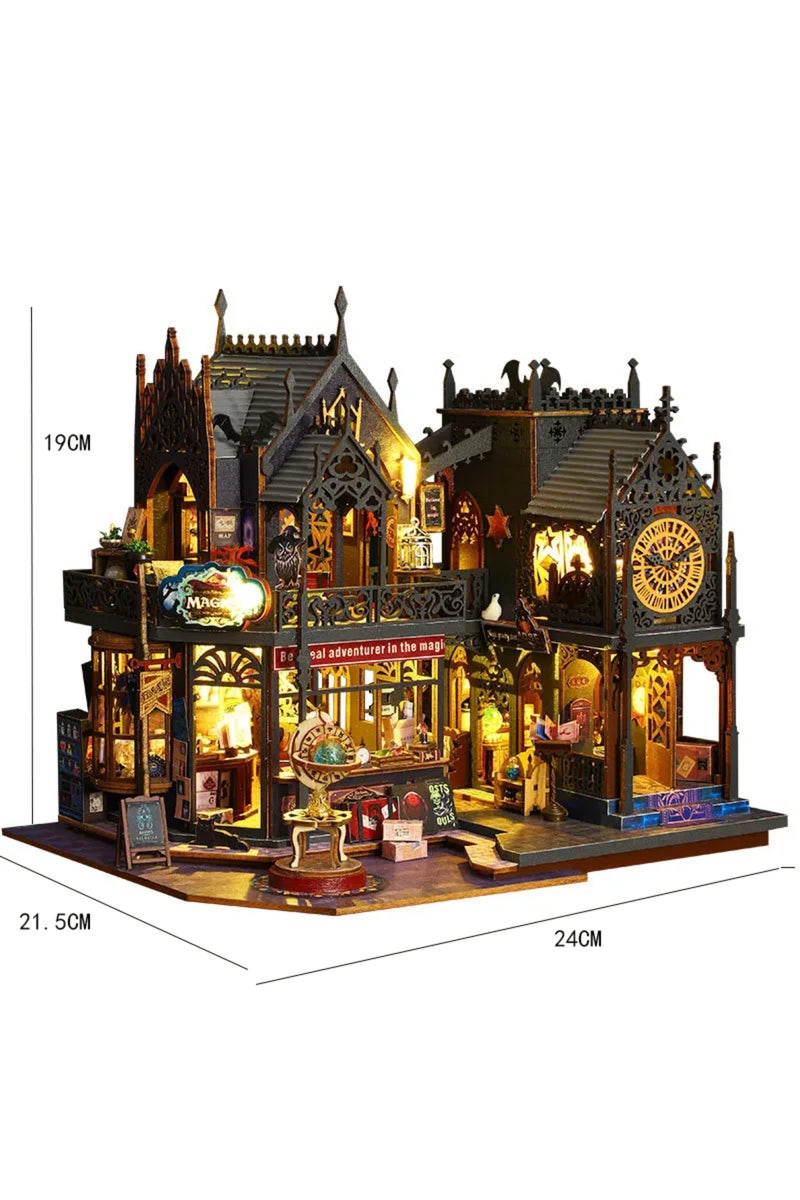 ES012 2014 بيت الدمى الكبير الجديد، صندوق خشبي، أثاث مصغر، ألعاب بيت الدمى للأطفال، عيد ميلاد