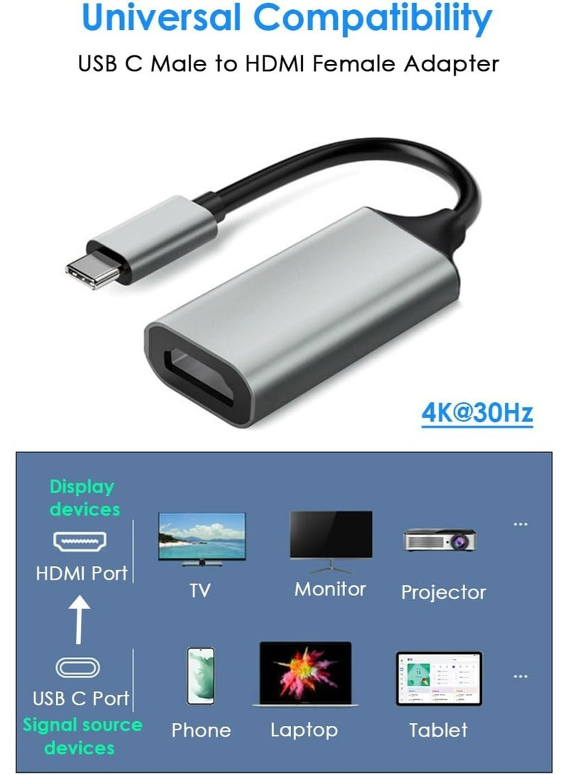 أبلينم محول USB-C إلى HDMI، محول USB Type-C إلى HDMI، محول Thunderbolt 3/4 HDMI لأجهزة الكمبيوتر المحمولة MacBook Pro/Air، وGalaxy/Monitor، وiPhone 15 Pro Max، وDell XPS، وThinkpad، وSurface، وiPad Pro - Image 4