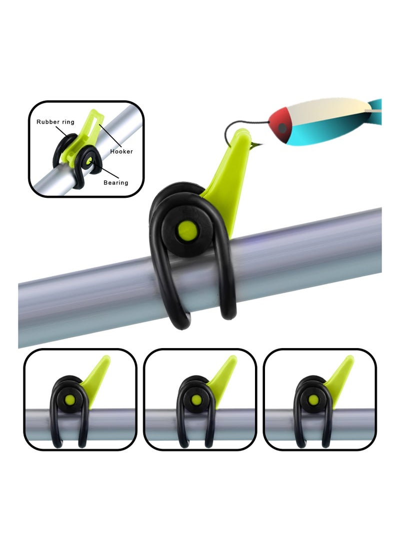 SYOSI Fishing Lure Bait Holder, Fishing Rod Hook Holder Fishing Lure Bait Keeper, with 2 Size Elastic Rubber Rings for Fishing Tackle Worm Saltwater for Worm Hooks and Treble Hook ABS Material(30 Pieces)  - Image 4