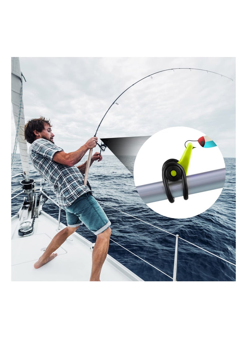 SYOSI Fishing Lure Bait Holder, Fishing Rod Hook Holder Fishing Lure Bait Keeper, with 2 Size Elastic Rubber Rings for Fishing Tackle Worm Saltwater for Worm Hooks and Treble Hook ABS Material(30 Pieces)  - Image 5