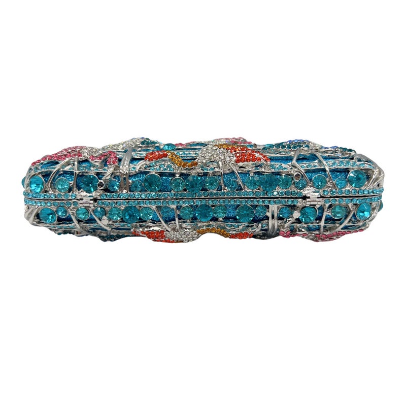 Clutch Bag Blue Lakeside Flamingo Diamond Dinner Bag Export Banquet Full Diamond Hand-Held Women'S Diamond Bag - Image 4